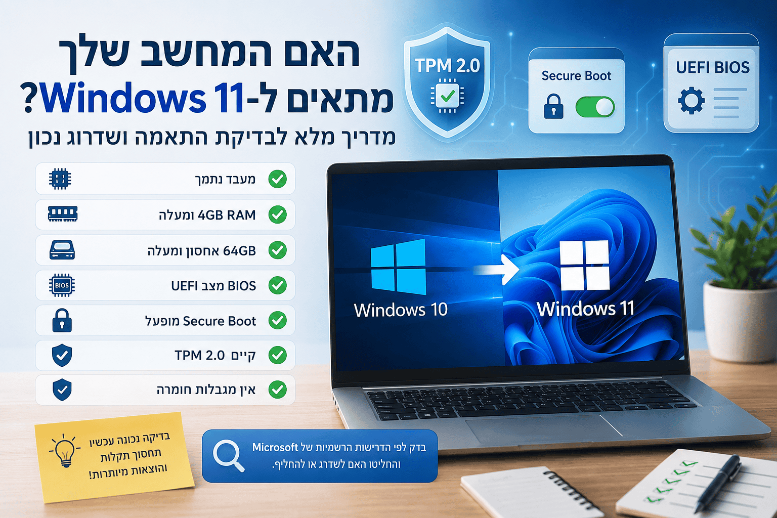 Read more about the article איך לבדוק אם המחשב מתאים ל-Windows 11?
